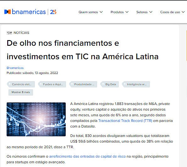 De olho nos financiamentos e investimentos em TIC na Amrica Latina